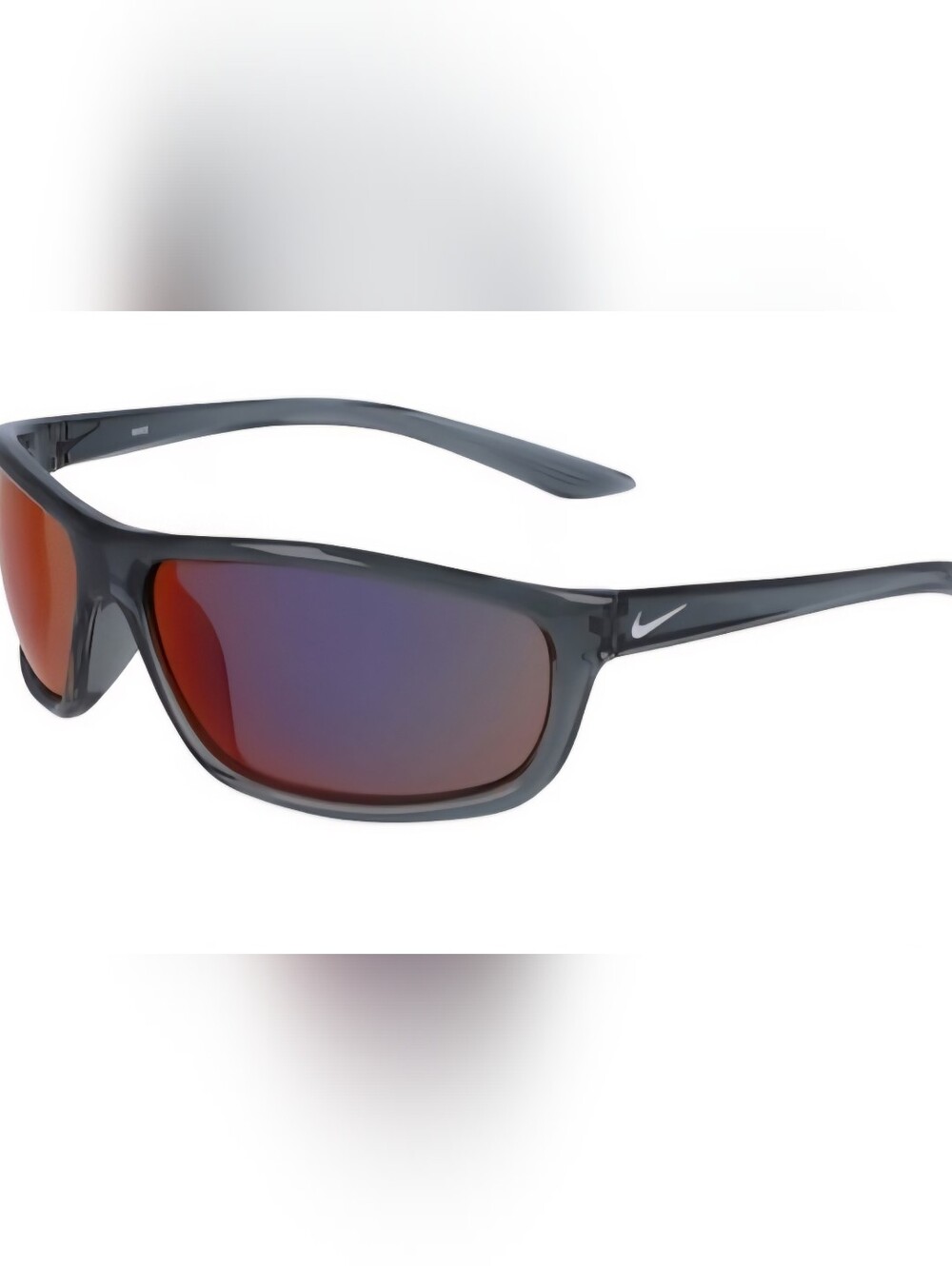 Nike Men's Dark Gray Sunglasses with Red-Mirror Lenses